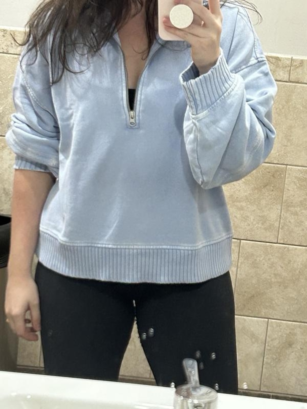 Aerie  🌞 Suns Out 1/4 Zip light Blue Sz Large